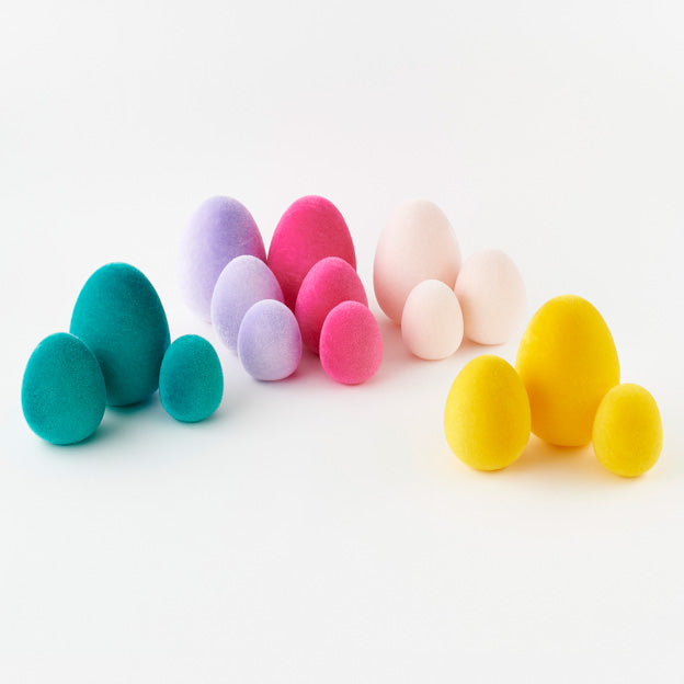 180 Flocked Egg Set of 3